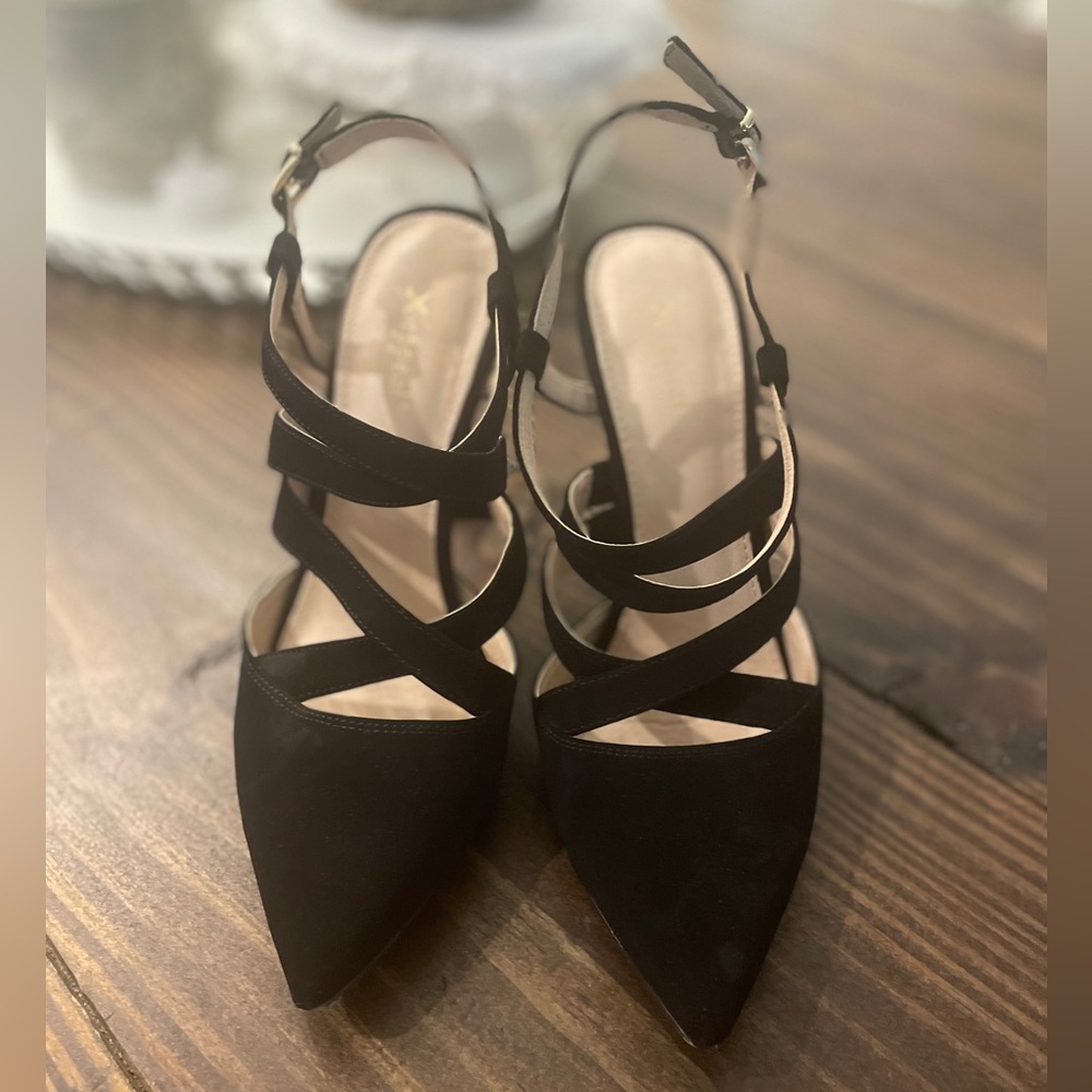 Black strappy heels